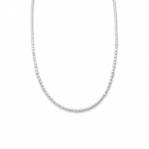 Jade | White Keshi Baroque Pearl 18k Gold Silver Necklace