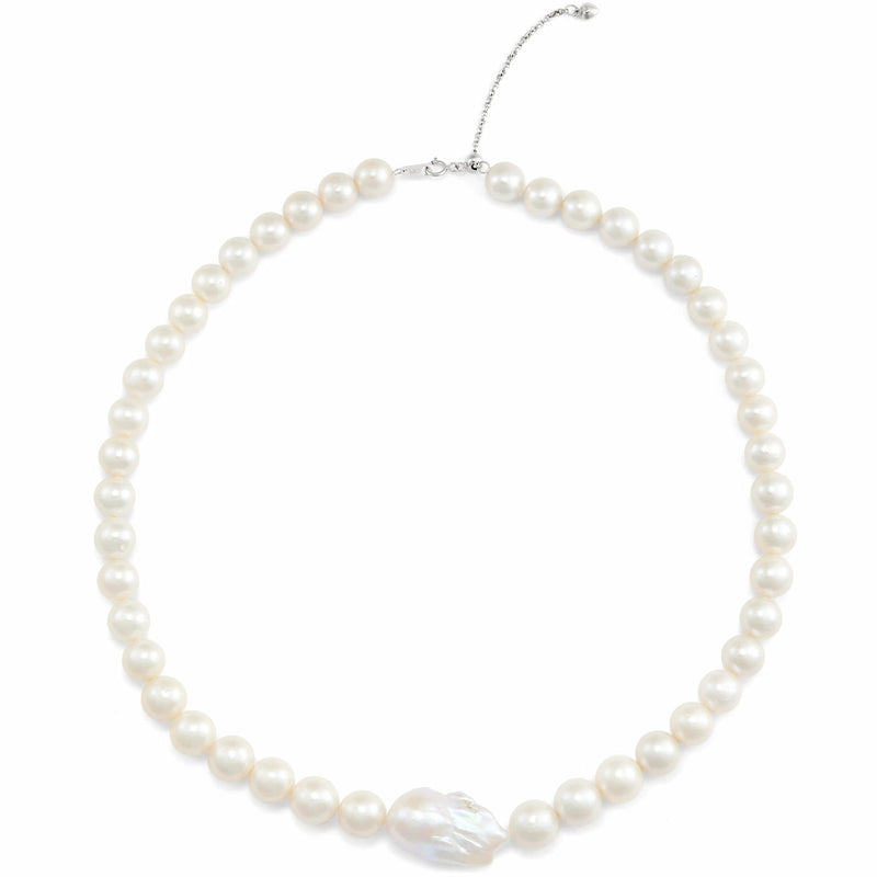 Ethereal Drop - Regency Modern Baroque Pearl Silver Jewelry Set image 6